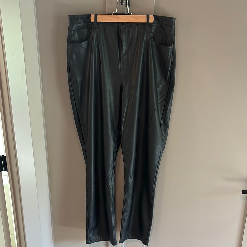 Abercrombie & Fitch Black Pleather Straight Leg Pants